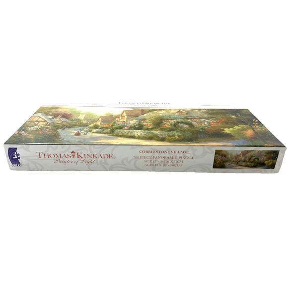 Thomas Kinkade Cobblestone Village 700 Piece Panoramic Puzzle Ceaco 2007 Sealed - Picture 2 of 7